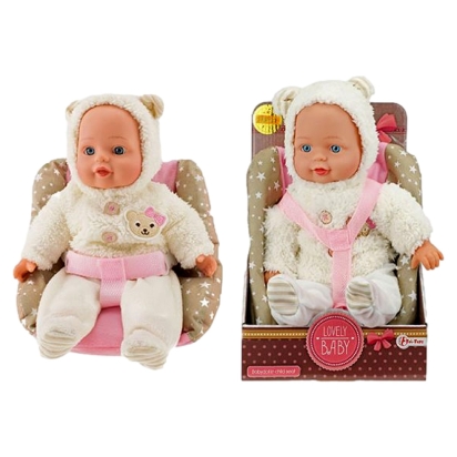 Poupée bébé dans siège enfant