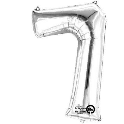 Ballon Foil MiniShape Chiffre "7" argent