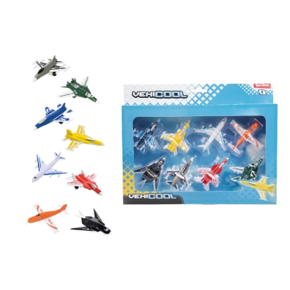 VEHICOOL Set avions -métal 7cm 8pcs