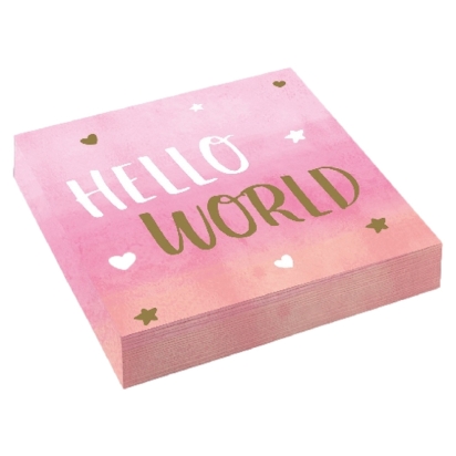 16 Serviettes Oh Baby Girl 33 X 33 Cm