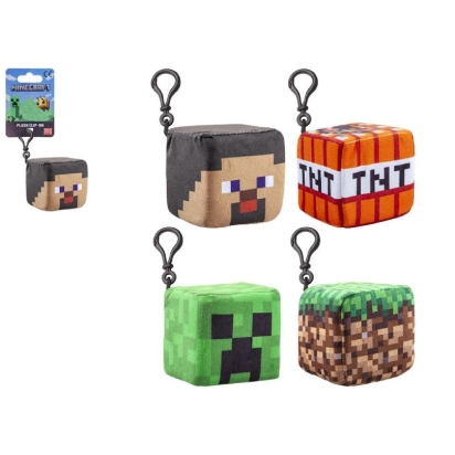 8CM MINECRAFT PLUSH CUBE       CLIP ON 4