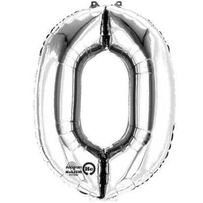 Ballon Foil MiniShape Chiffre "0" argent