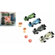 Set De 4 Voitures De Course +Accessoires