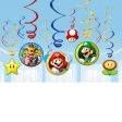 12 Deko-Spiralen Super Mario Folie / Pap