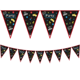 Gaming Party Bannière triangulaire en pa