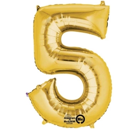 Ballon Foil Minishape Chiffre  5  Or A05