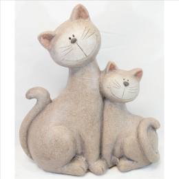Maxi Couple Chat céramique 35cm